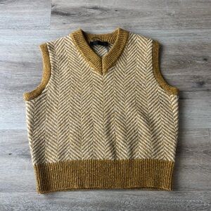 Zara Herringbone Wool Sweater Vest